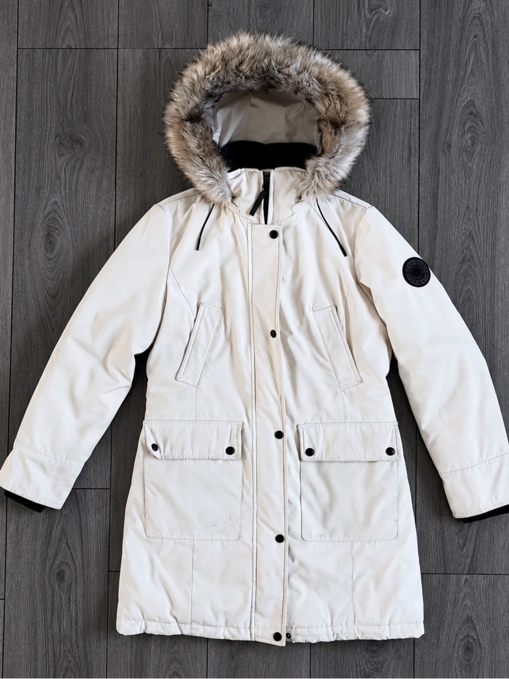 Calvin Klein Faux-Fur Hooded Trench/Ski Jacket